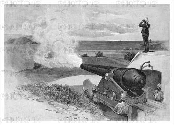 25 Ton gun at Middle Head, Sydney, New South Wales, Australia, 1886.Artist: JR Ashton