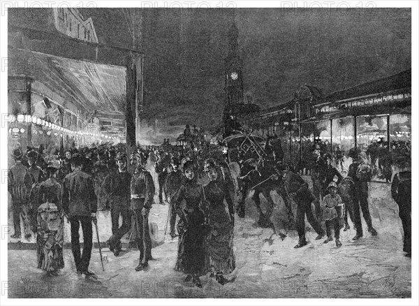 Saturday night in George Street, Sydney, New South Wales, Australia, 1886.Artist: WJ Smedley