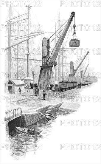 Loading coal at Newcastle, New South Wales, Australia, 1886.Artist: WC Fitler