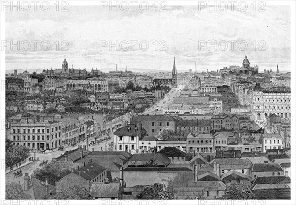 Melbourne looking east, Victoria, Australia, 1886. Artist: Unknown