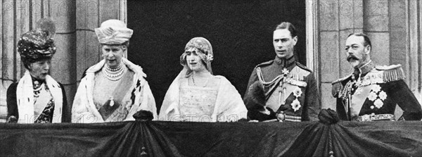 The Duke and Duchess of York at Buckingham Palace after their marriage, April 1923. Creator: Unknown.