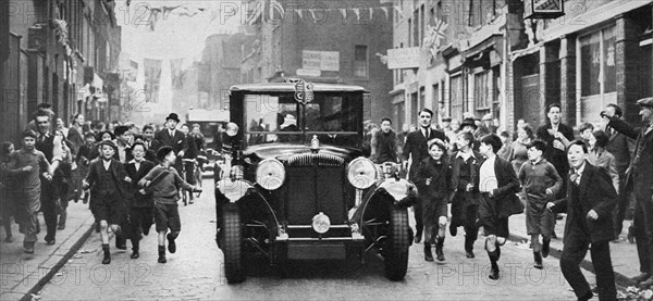 King George V's last visit to the East End, London, c1930s. Artist: Unknown