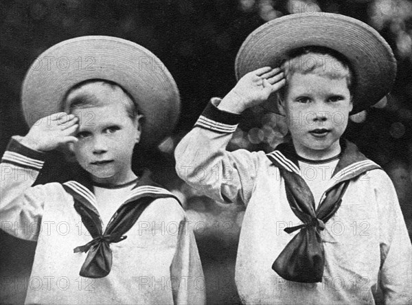 The future King Edward VIII (right) and the Duke of York, c1900. Artist: Unknown