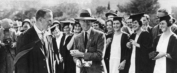 The Prince of Wales with undergraduates in Grahamstown, South Africa, 1925. Artist: Unknown