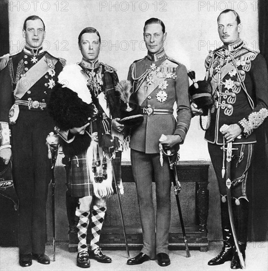 The Prince of Wales with his brothers, c1930s. Artist: Unknown