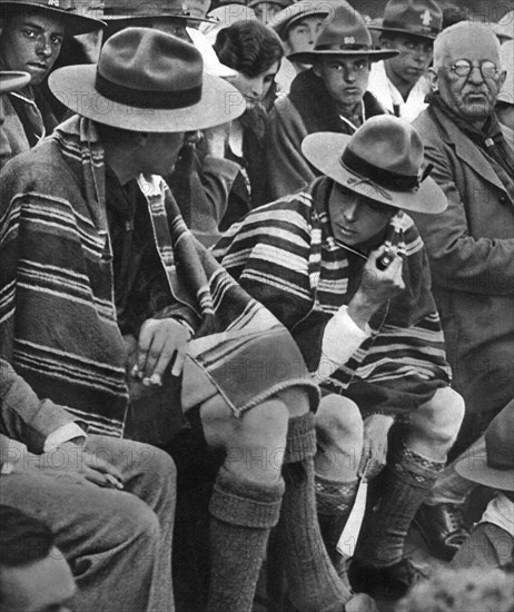 The Prince of Wales with the Welsh scouts, 1926. Artist: Unknown