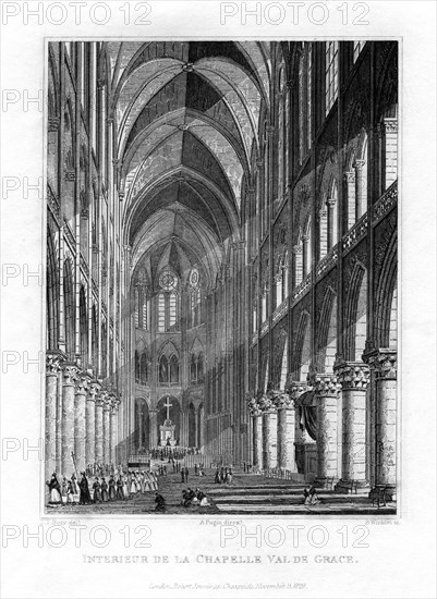 La Chapelle du Val de Grace, Paris, France, 1829. Artist: Benjamin Winkles