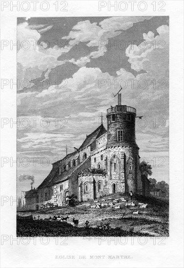 'Eglise de Mont Martre', Paris, France, 1829.Artist: P J Havell