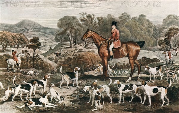 'Ralph John Lambton and his Horse Undertaker and Hounds', late 18th century, (1912). Artist: Charles Turner