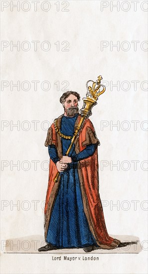 Lord Mayor of London, costume design for Shakespeare's play, Henry VIII, 19th century. Artist: Unknown