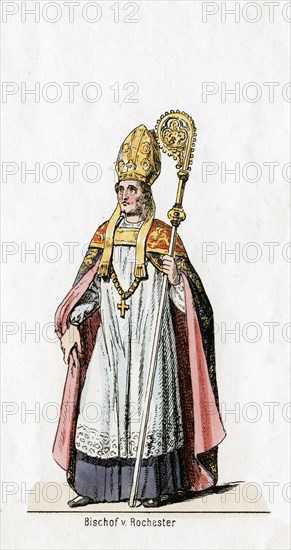 Bishop of Rochester, costume design for Shakespeare's play, Henry VIII, 19th century. Artist: Unknown