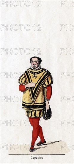 Capucius, costume design for Shakespeare's play, Henry VIII, 19th century. Artist: Unknown