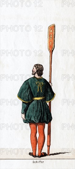 Boatman, costume design for Shakespeare's play, Henry VIII, 19th century. Artist: Unknown