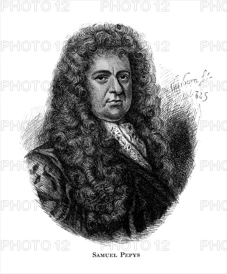 Samuel Pepys, English diarist, (19th century). Artist: Unknown