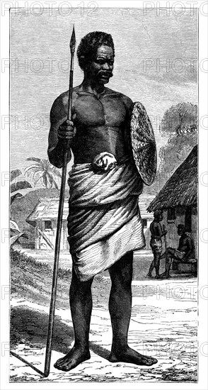 'Malagasy Warrior', 19th century.Artist: Gerome Staal