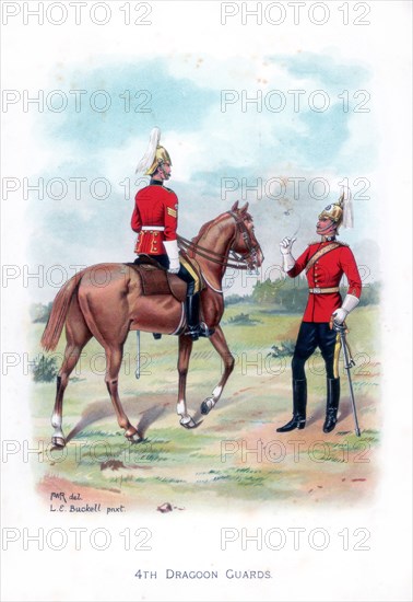 '4th Dragoon Guards', 1915.Artist: LE Buckell