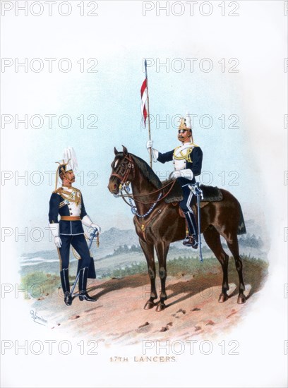 '17th Lancers', 1890.Artist: R Simkin