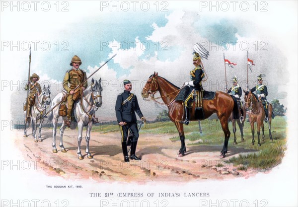 'The 21st (Empress of India's) Lancers', 1900. Artist: R Simkin