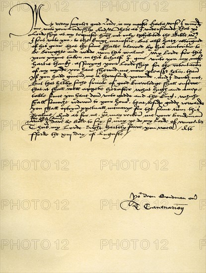 Letter from Thomas Cranmer to Thomas Cromwell, Ford, 13th August 1537. Artist: Thomas Cranmer