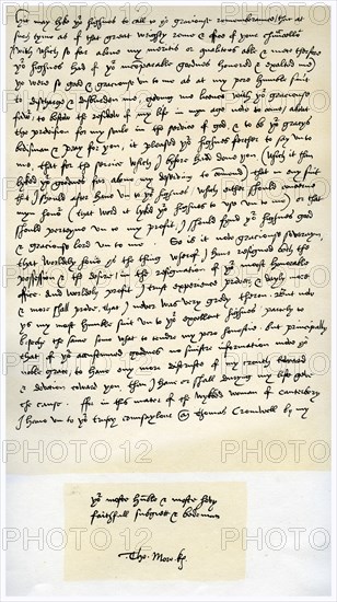 Letter from Sir Thomas More to Henry VIII, 5th March 1534.Artist: Sir Thomas More