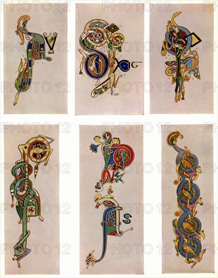 Compound letters, 800 AD, (20th century). Artist: Unknown