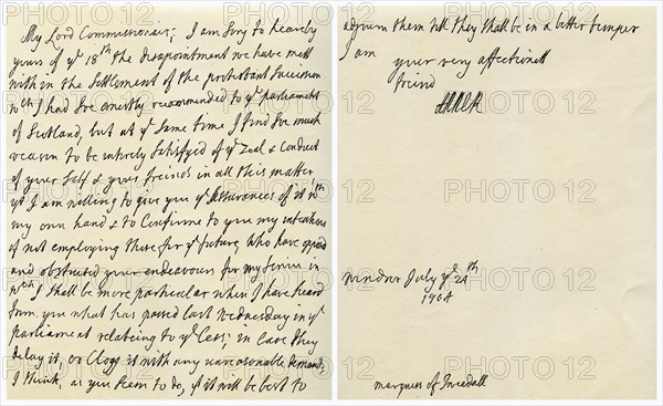 Letter from Queen Anne to John Hay, Marquess of Tweeddale, 24th July 1704. Artist: Queen Anne