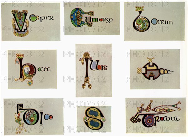 Compound letters, 800 AD, (20th century). Artist: Unknown