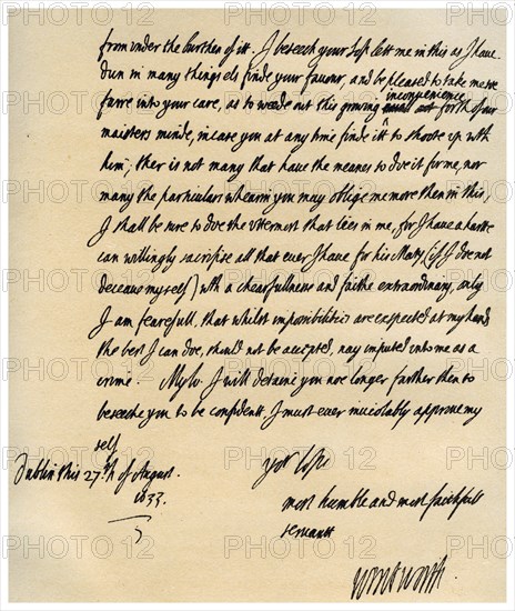 Letter from Viscount Thomas Wentworth to James Hay, 27th August 1633.Artist: Thomas Wentworth