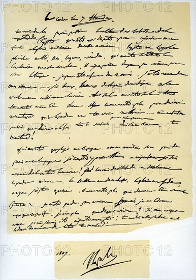 Letter from Napoleon Bonaparte to his brother Joseph, 25th July 1798.Artist: Napoleon Bonaparte I