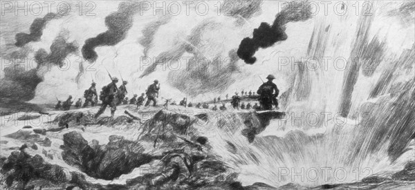 'The Attack at the River Steenbeck, Belgium', First World War, 31 July 1917.Artist: A Forestier
