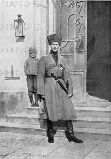 Grand Duke Michael Alexandrovich of Russia in cossack uniform, 1917. Artist: Unknown