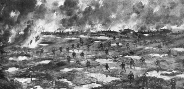 'Conquest of the Wytschaete-Messines Ridge', Belgium, First World War, 7 June 1917. Artist: Unknown