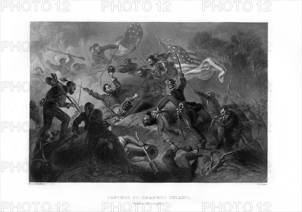 Charge of the Zouaves, Capture of Roanoke Island, North Carolina, 1862-1867.Artist: JJ Crew