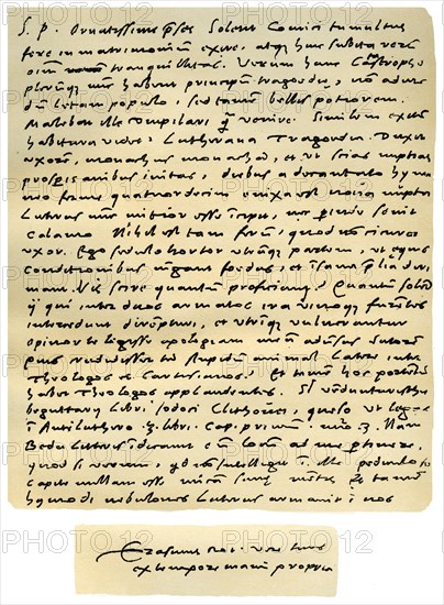 Letter from Desiderius Erasmus to Nicholas Everaerts, 24th December 1525.Artist: Erasmus