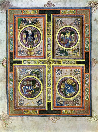 The Evangelical Symbols, 800 AD, (20th century). Artist: Unknown