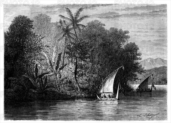 A sight at Celebes, Indonesia, 19th century.Artist: Hubert Clerget