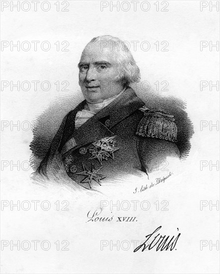 Louis XVIII, King of France, 19th century.Artist: Delpech