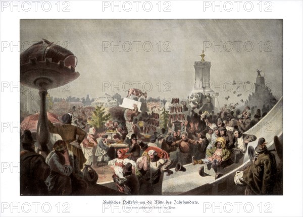 Russian people celebrating, c1850, (1900). Artist: Zichy.