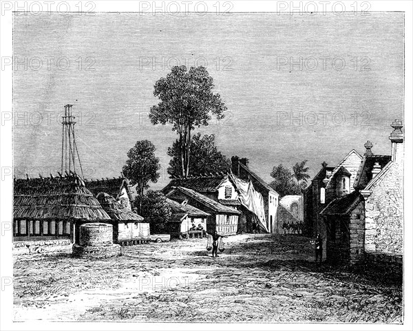 A street of Macassar, Celebes, Indonesia, 19th century.Artist: Hubert Clerget