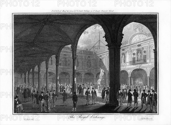 The Royal Exchange, London, 1804.Artist: Walker