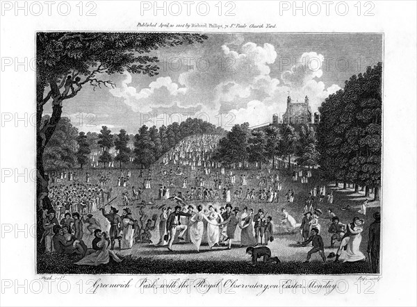 'Greenwich Park, with the Royal Observatory, on Easter Monday', London, 1804. Artist: Unknown