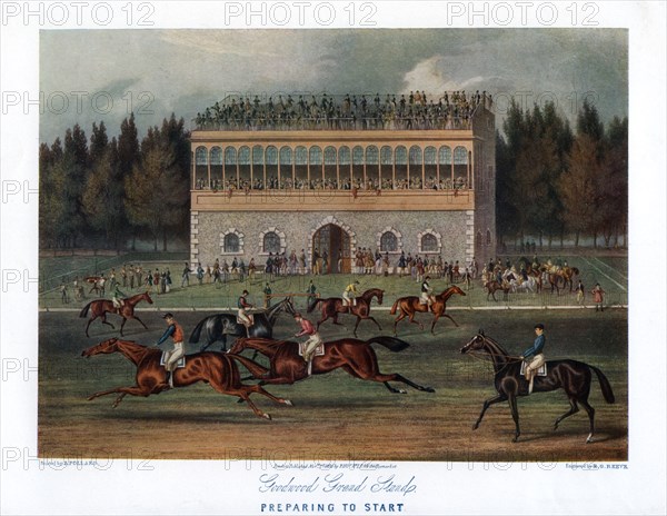 'Goodwood Grand Stand, Preparing to Start', 1836. Creator: Richard Gilson Reeve.