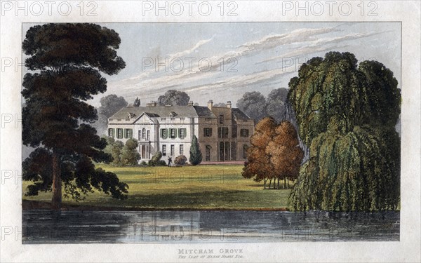 Mitcham Grove, Surrey, the seat of Henry Hoare, c1827. Artist: Unknown