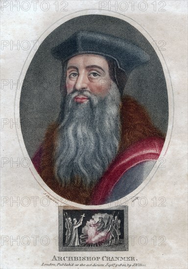 Thomas Cranmer, Archbishop of Canterbury, (1802).Artist: J Chapman