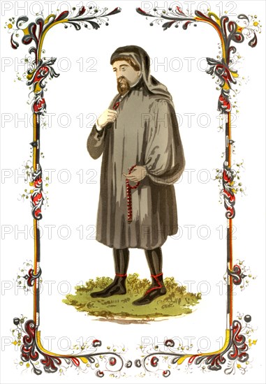 Geoffrey Chaucer, 14th century English author, poet, philosopher, bureaucrat, and diplomat, (c1850). Artist: Unknown