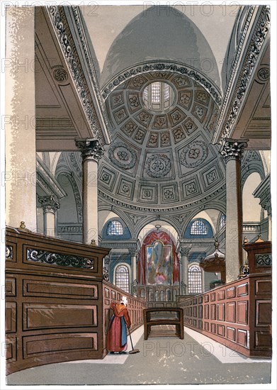 St Stephen's, Walbrook, c1850. Artist: Unknown