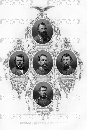 Generals of the Confederate Army, 1862-1867.Artist: J Rogers