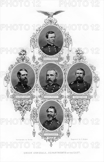 Union Civil War generals of the departments of the east, 1862-1867.Artist: J Rogers