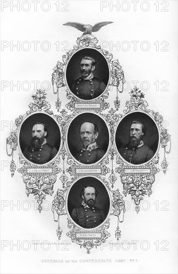 Generals of the Confederate Army, 1862-1867.Artist: J Rogers