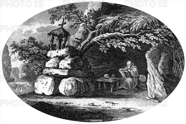 'The Ancient Hermits', c19th century. Artist: Unknown